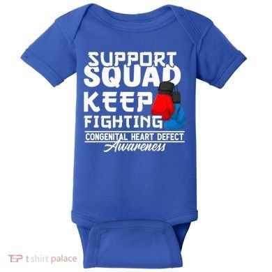 Support Awareness Squad I CHD Congenital Heart Defect Baby Bodysuit