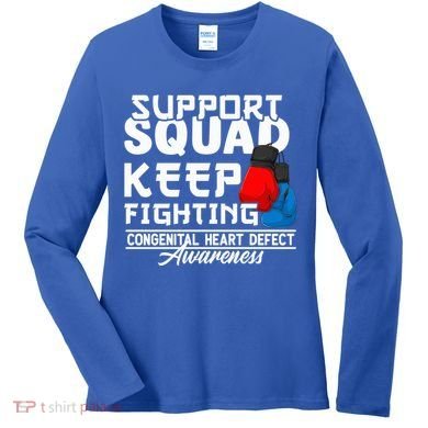 Support Awareness Squad I CHD Congenital Heart Defect Women's Long Sleeve Shirt