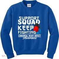 Support Awareness Squad I CHD Congenital Heart Defect Kids Sweatshirt thumb 0