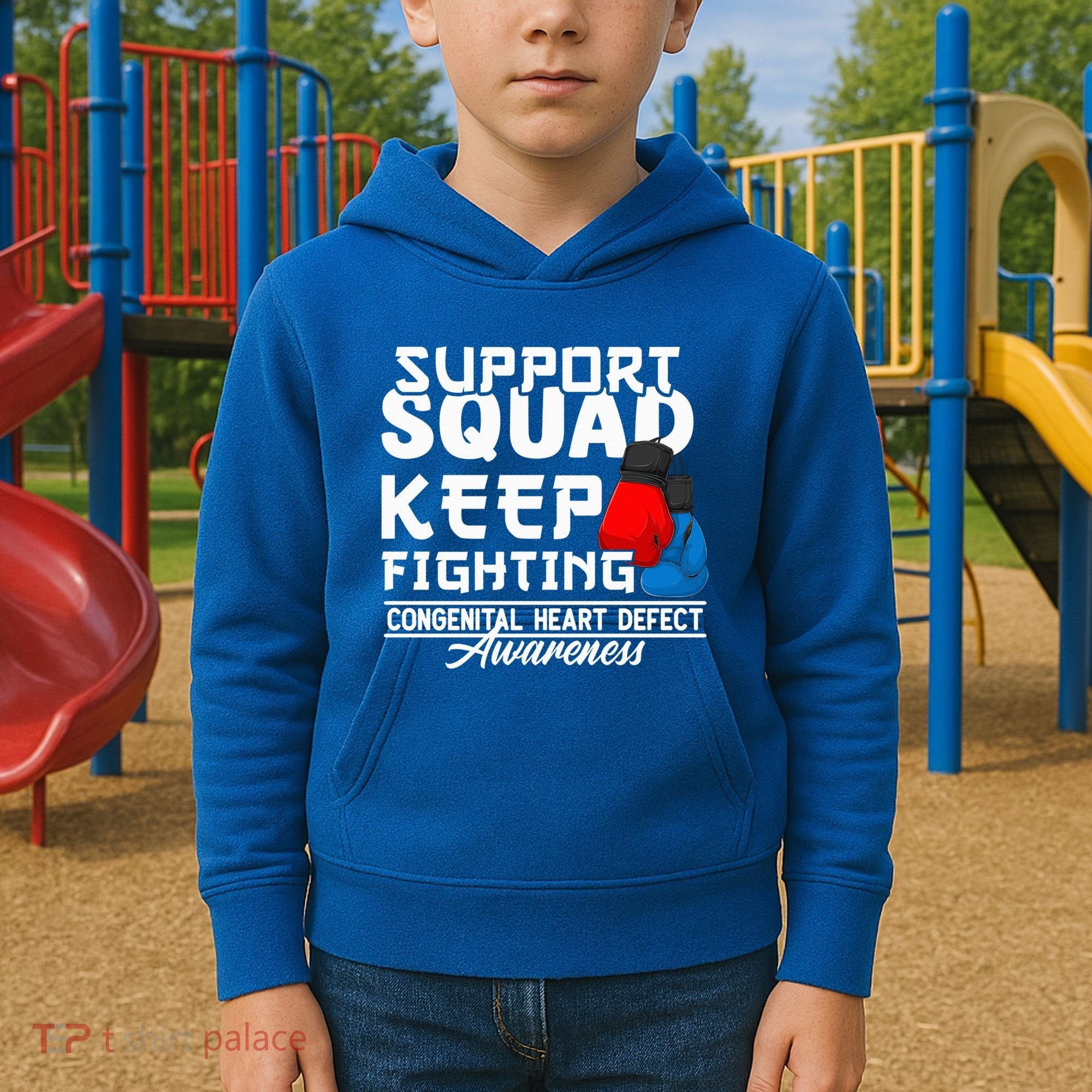 Support Awareness Squad I CHD Congenital Heart Defect Kids Hoodie