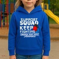 Support Awareness Squad I CHD Congenital Heart Defect Kids Hoodie thumb 3
