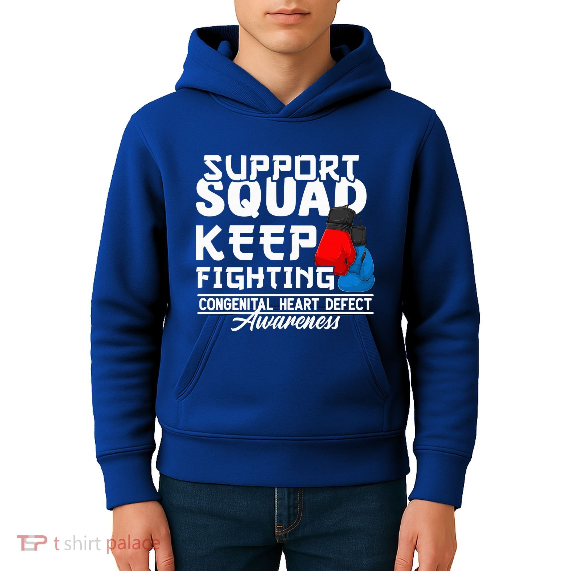 Support Awareness Squad I CHD Congenital Heart Defect Kids Hoodie