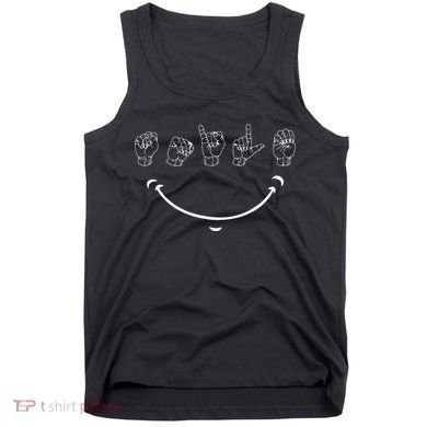 Smile American Sign Language ASL Tank Top