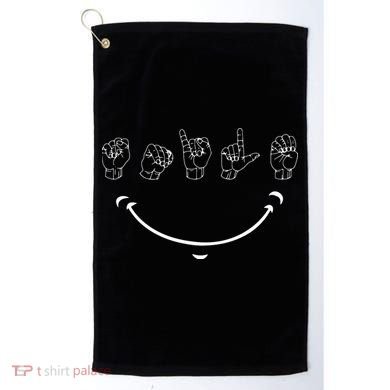 Smile American Sign Language ASL Golf Towel
