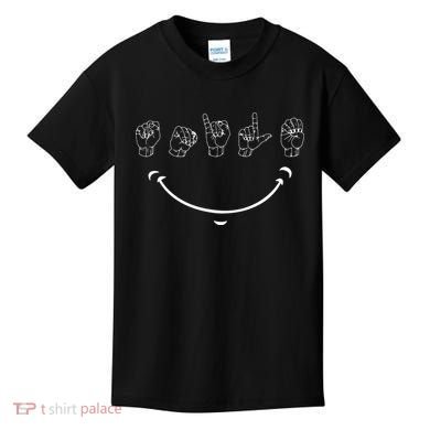 Smile American Sign Language ASL Kids T-Shirt