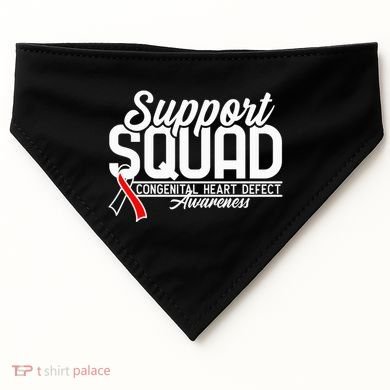 Support Awareness Squad I CHD Congenital Heart Defect USA-Made Doggie Bandana