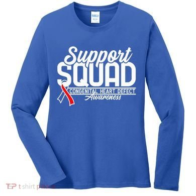 Support Awareness Squad I CHD Congenital Heart Defect Women's Long Sleeve Shirt