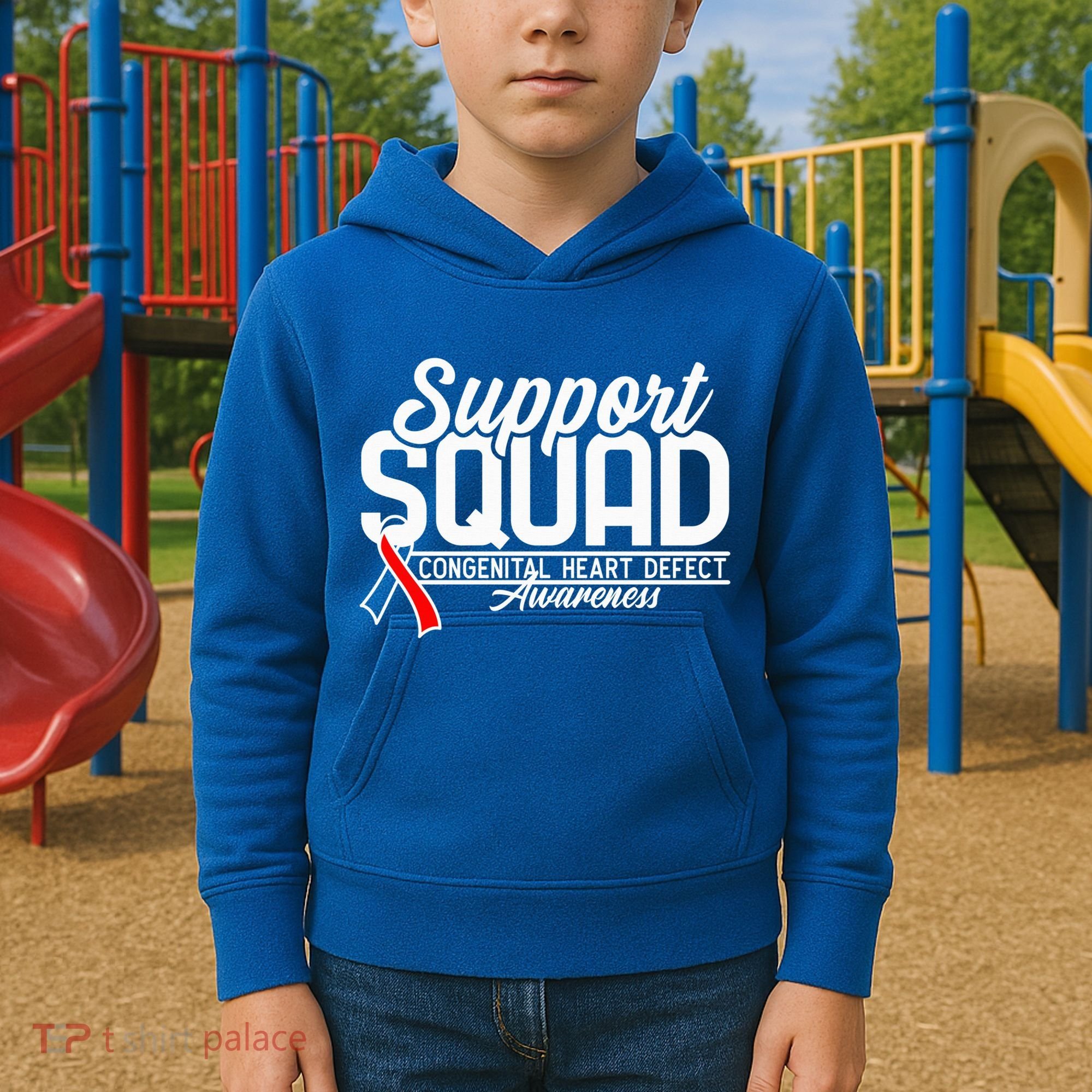 Support Awareness Squad I CHD Congenital Heart Defect Kids Hoodie