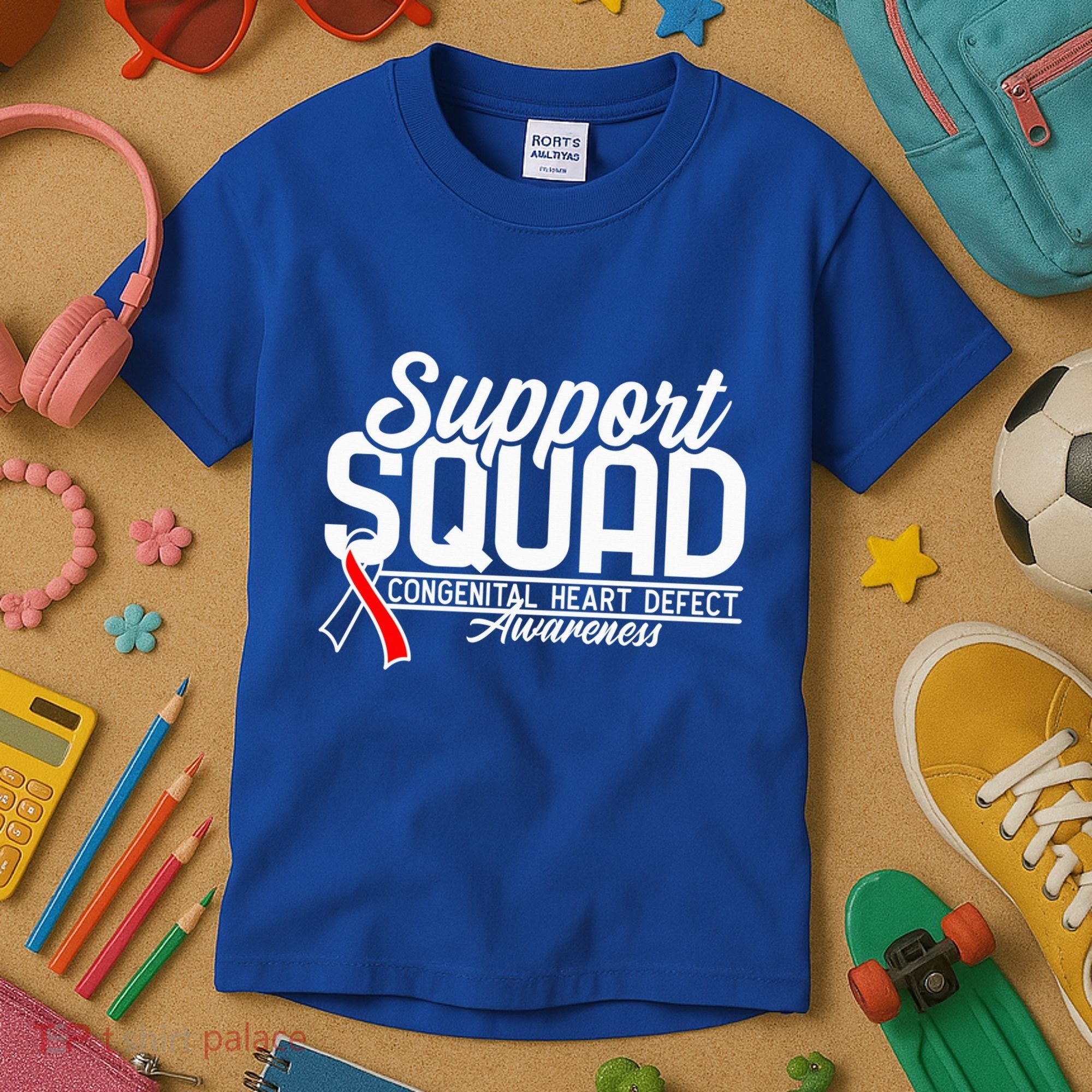 Support Awareness Squad I CHD Congenital Heart Defect Kids T-Shirt