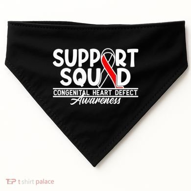 Support Awareness Squad I CHD Congenital Heart Defect USA-Made Doggie Bandana