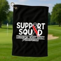 Support Awareness Squad I CHD Congenital Heart Defect Golf Towel thumb 1