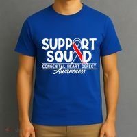 Support Awareness Squad I CHD Congenital Heart Defect T-Shirt thumb 3