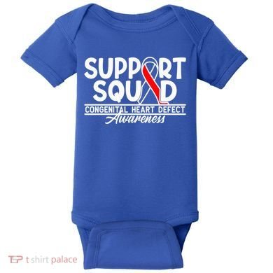 Support Awareness Squad I CHD Congenital Heart Defect Baby Bodysuit
