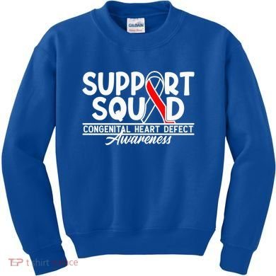 Support Awareness Squad I CHD Congenital Heart Defect Kids Sweatshirt