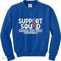 Support Awareness Squad I CHD Congenital Heart Defect Kids Sweatshirt thumb 0