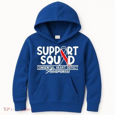 Support Awareness Squad I CHD Congenital Heart Defect Kids Hoodie
