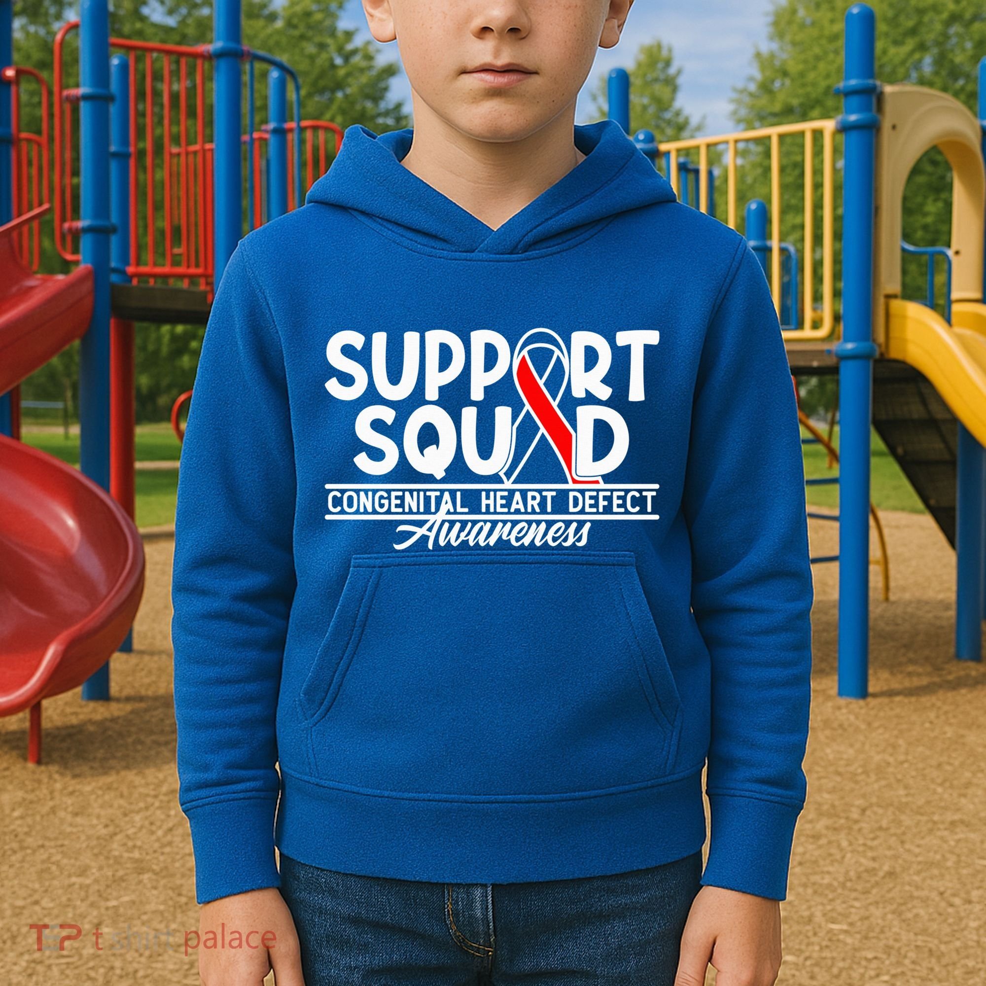 Support Awareness Squad I CHD Congenital Heart Defect Kids Hoodie