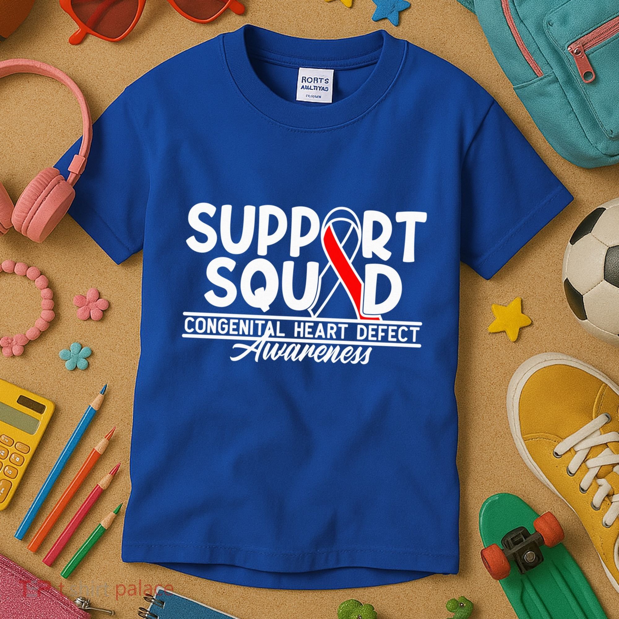 Support Awareness Squad I CHD Congenital Heart Defect Kids T-Shirt