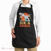 Six A Saurus Rex 6th Birthday Dinosaur 6 Year Old Boy Apron thumb 2