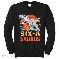 Six A Saurus Rex 6th Birthday Dinosaur 6 Year Old Boy Sweatshirt thumb 0