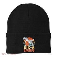 Six A Saurus Rex 6th Birthday Dinosaur 6 Year Old Boy Beanie thumb 0