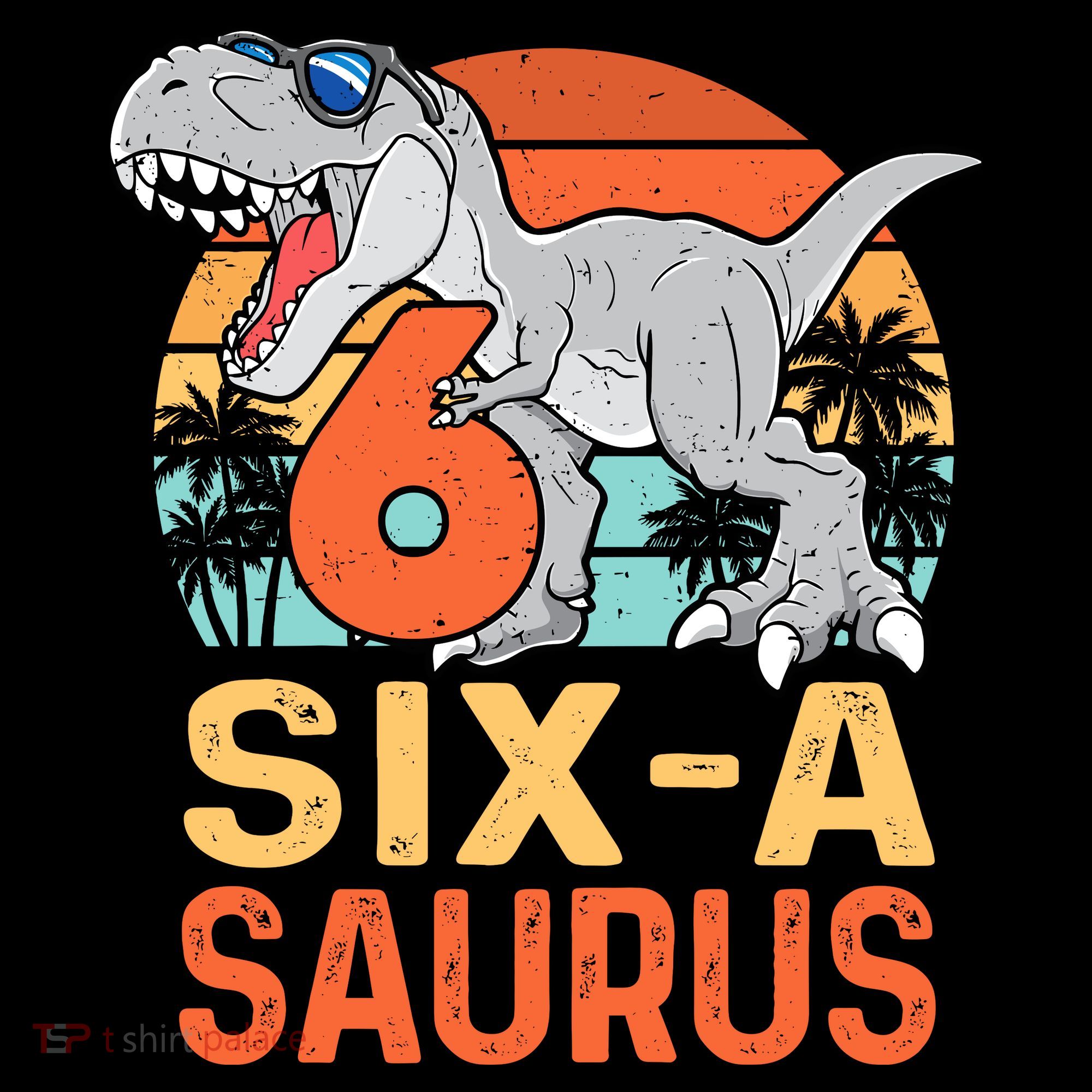 Six A Saurus Rex 6th Birthday Dinosaur 6 Year Old Boy Coaster