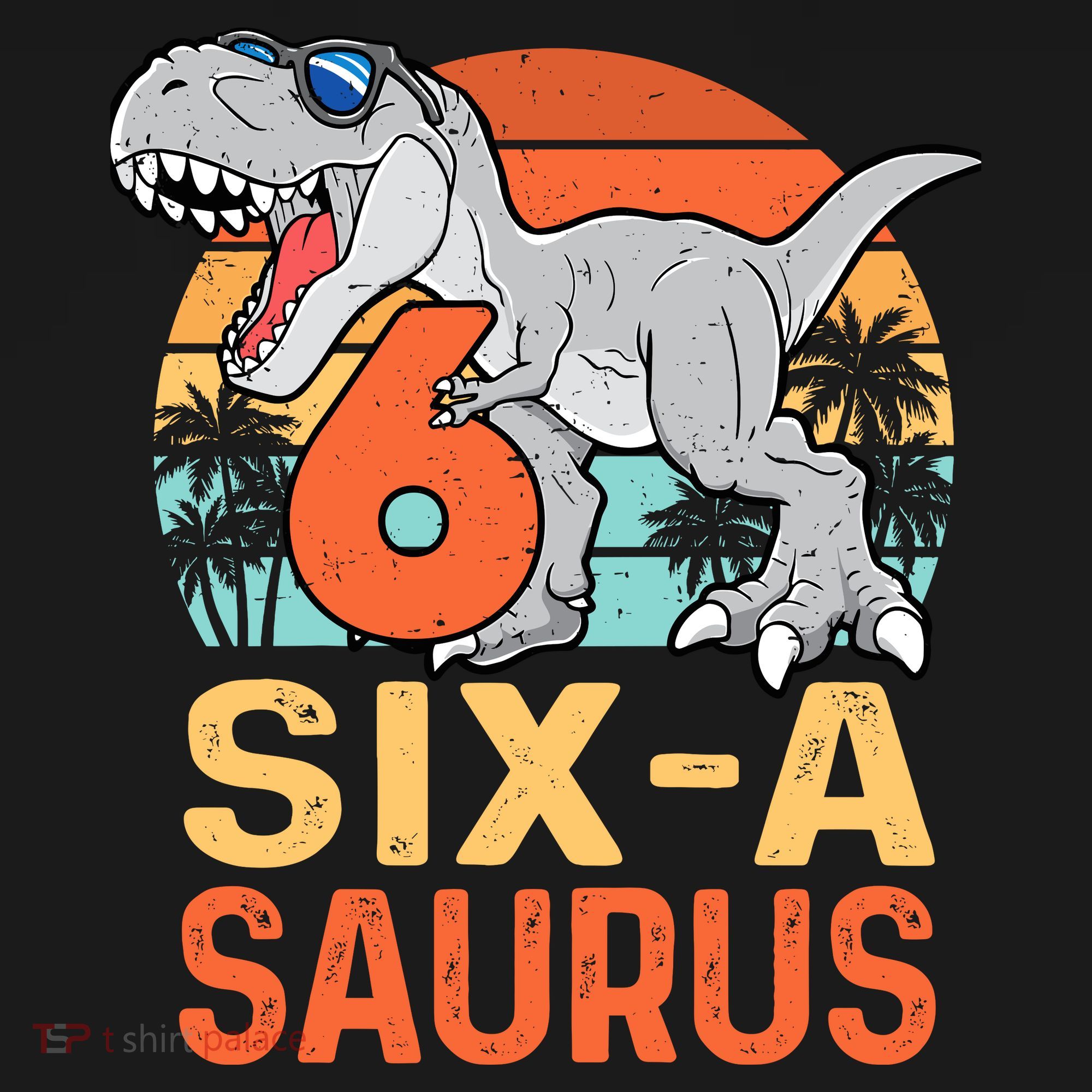 Six A Saurus Rex 6th Birthday Dinosaur 6 Year Old Boy Polo