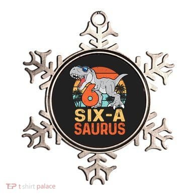 Six A Saurus Rex 6th Birthday Dinosaur 6 Year Old Boy Ornament
