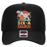 Six A Saurus Rex 6th Birthday Dinosaur 6 Year Old Boy Hat thumb 0