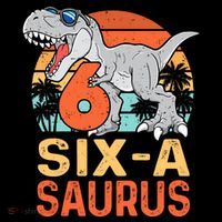 Six A Saurus Rex 6th Birthday Dinosaur 6 Year Old Boy Toddler Hoodie thumb 2