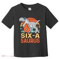 Six A Saurus Rex 6th Birthday Dinosaur 6 Year Old Boy Toddler T-Shirt thumb 0