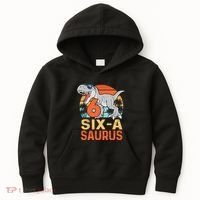 Six A Saurus Rex 6th Birthday Dinosaur 6 Year Old Boy Kids Hoodie thumb 0