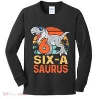 Six A Saurus Rex 6th Birthday Dinosaur 6 Year Old Boy Kids Long Sleeve Shirt thumb 0