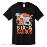 Six A Saurus Rex 6th Birthday Dinosaur 6 Year Old Boy Kids T-Shirt thumb 0