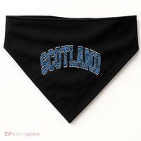 Scotland Arched Style Text Blue Plaid Pattern USA-Made Doggie Bandana thumb 0