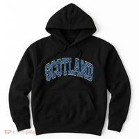 Scotland Arched Style Text Blue Plaid Pattern Hoodie thumb 0