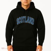 Scotland Arched Style Text Blue Plaid Pattern Hoodie thumb 2