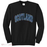 Scotland Arched Style Text Blue Plaid Pattern Sweatshirt thumb 0