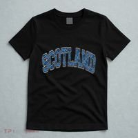 Scotland Arched Style Text Blue Plaid Pattern T-Shirt thumb 5
