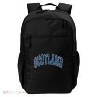 Scotland Arched Style Text Blue Plaid Pattern Backpack thumb 0