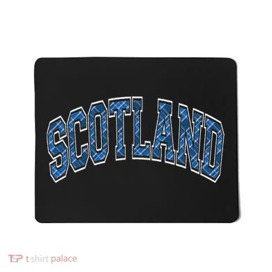 Scotland Arched Style Text Blue Plaid Pattern Mousepad