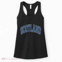 Scotland Arched Style Text Blue Plaid Pattern Women's Tank Top thumb 0