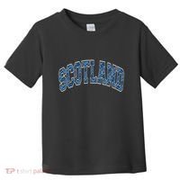 Scotland Arched Style Text Blue Plaid Pattern Toddler T-Shirt thumb 0