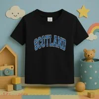 Scotland Arched Style Text Blue Plaid Pattern Toddler T-Shirt thumb 3