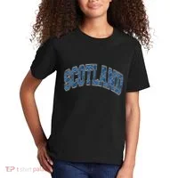 Scotland Arched Style Text Blue Plaid Pattern Kids T-Shirt thumb 2