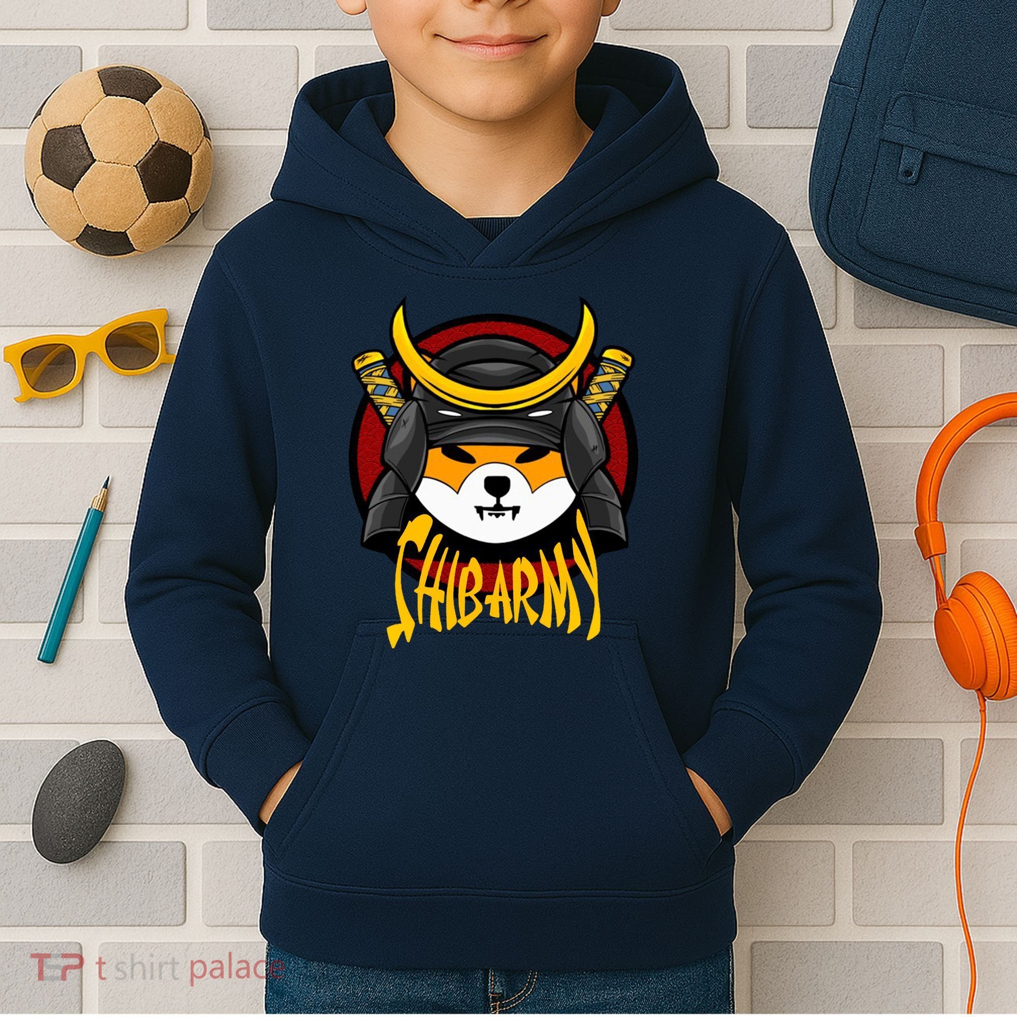 Shiba Army Samaria Dog Kids Hoodie