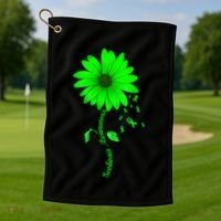 Scoliosis Awareness Sunflower Gift Golf Towel thumb 1