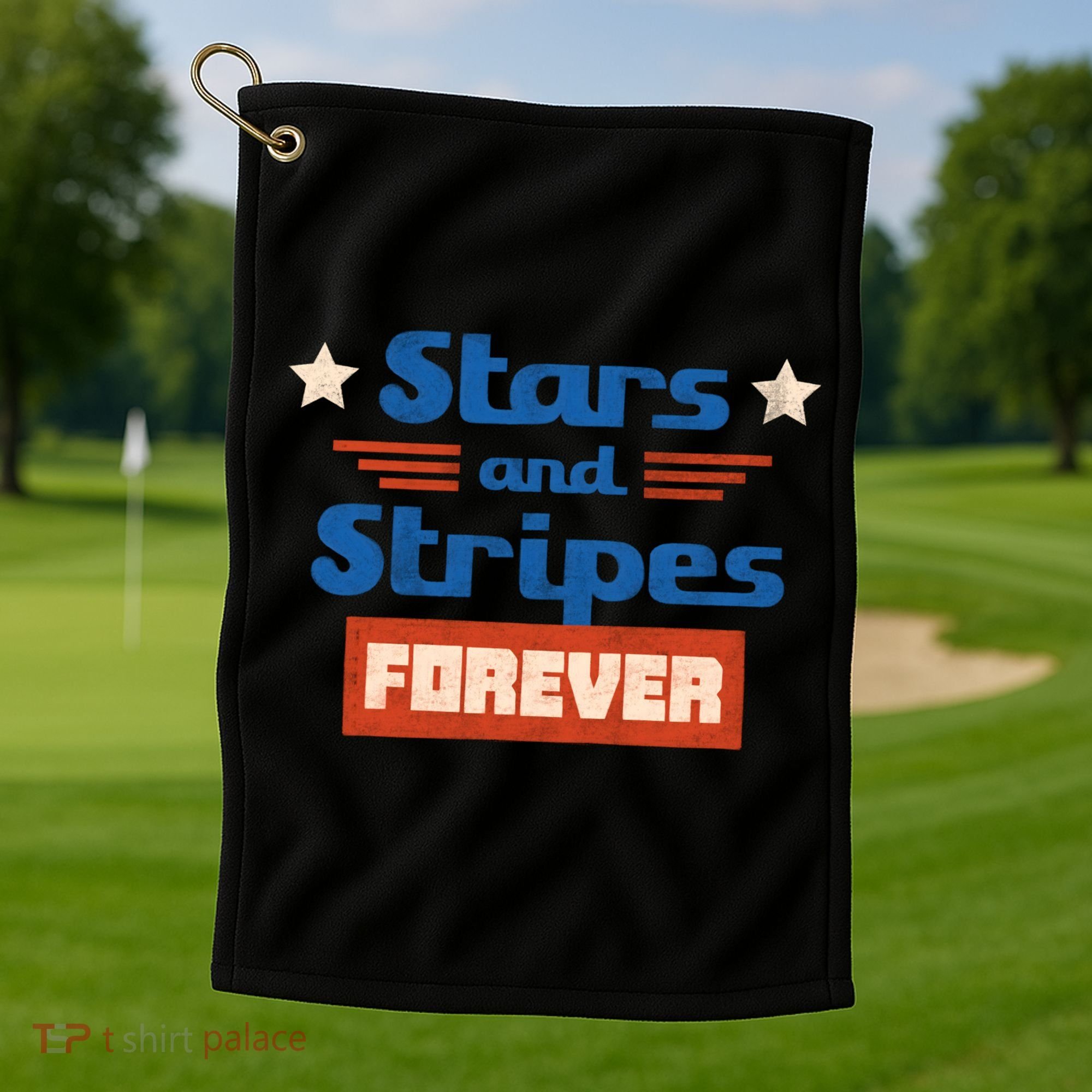 Stars And Stripes Forever Patriotic Holiday Golf Towel