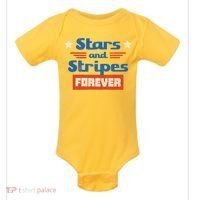 Stars And Stripes Forever Patriotic Holiday Baby Bodysuit thumb 0