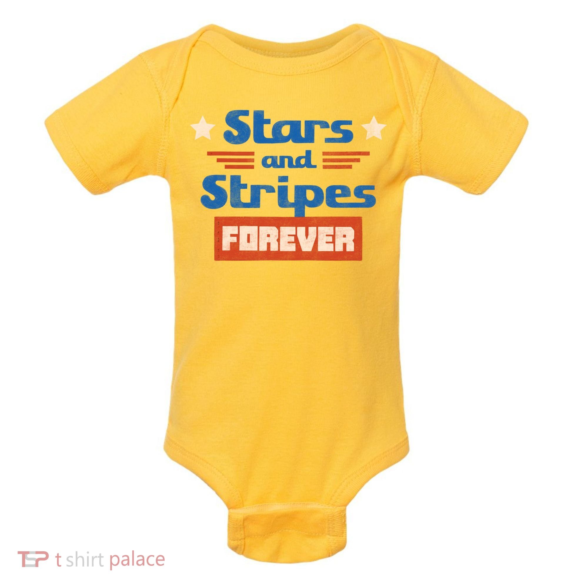 Stars And Stripes Forever Patriotic Holiday Baby Bodysuit